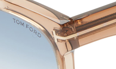 Shop Tom Ford Rhett 55mm Sunglasses In Pnk Champag/ Turq Sand/ Silv