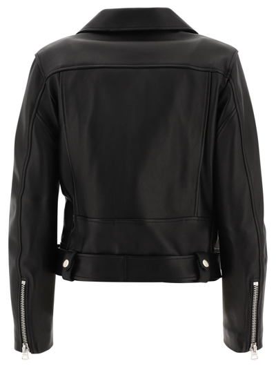 Shop Acne Studios "biker" Leather Jacket In Black  