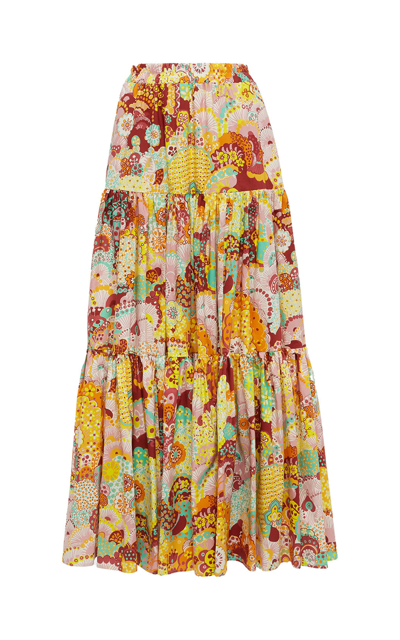 Shop La Doublej Women's Voluminous Cotton-poplin Maxi Skirt In Print