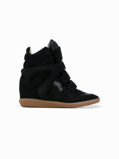 Shop Isabel Marant Bekett Leather Sneakers In Black