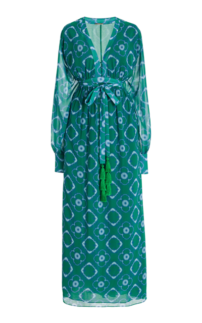 Shop Alexis Women's Skarla Printed Chiffon Maxi Dress In Green