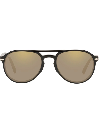 Shop Persol Polarized Aviator-frame Sunglasses In Brown