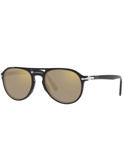 Shop Persol Polarized Aviator-frame Sunglasses In Brown