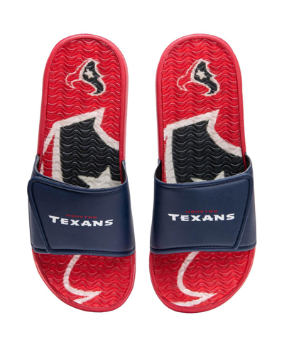 Shop Foco Men's  Houston Texans Wordmark Gel Slide Sandals In Navy