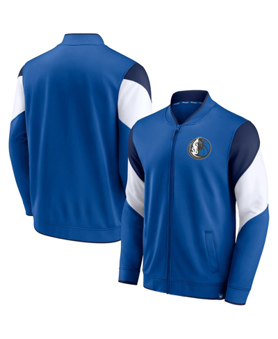 Shop Fanatics Men's  Branded Blue, Navy Dallas Mavericks League Best Performance Full-zip Jacket In Blue/navy