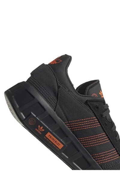 Shop Adidas Originals Earth Runner Primeblue Sneaker In Grey/ Orange/ Black