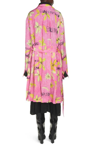 Shop Balenciaga Reversible Coat Dress In Pink