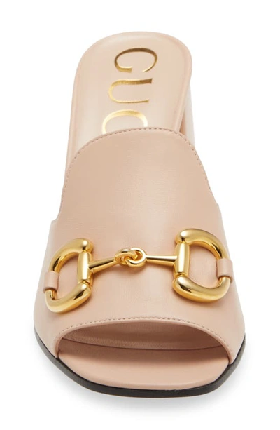 Shop Gucci Baby Horsebit Slide Sandal In Skin Rose