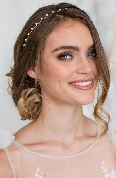 Shop Brides And Hairpins Jayla Imitation Pearl Headband In Gold