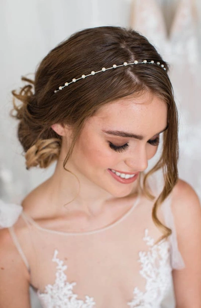 Shop Brides And Hairpins Jayla Imitation Pearl Headband In Silver