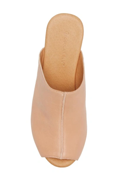 Shop Chocolat Blu Platform Slide Sandal In Nude Leather