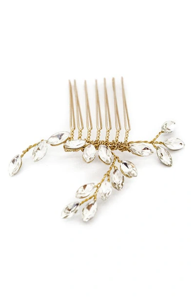 Shop Brides And Hairpins Brides & Hairpins Nicoletta Crystal Comb In Gold