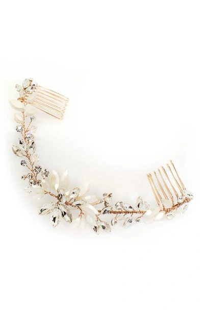 Shop Brides And Hairpins Rhea Halo With Combs In Rose Gold