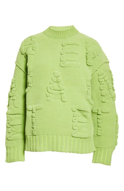 Shop Bottega Veneta Alphabet Oversize Chenille Sweater In Caterpillar