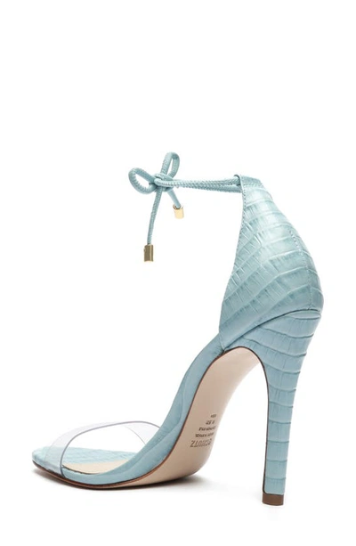 Shop Schutz Josseana Sandal In Transparent/ Wonder Blue