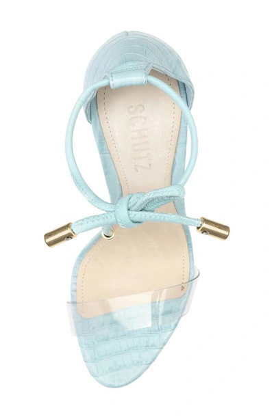 Shop Schutz Josseana Sandal In Transparent/ Wonder Blue