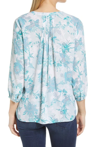 Shop Nydj High-low Crepe Blouse In Whistler Flowerets