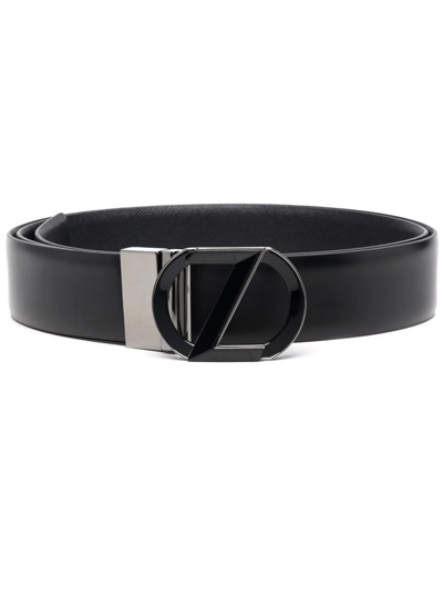 Shop Z Zegna Logo-buckle Adjustable-reversible Belt In Black