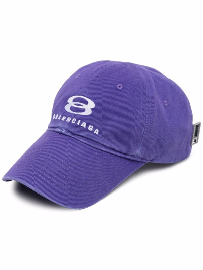 Shop Balenciaga Logo-embroidered Snowboarding Cap In Purple