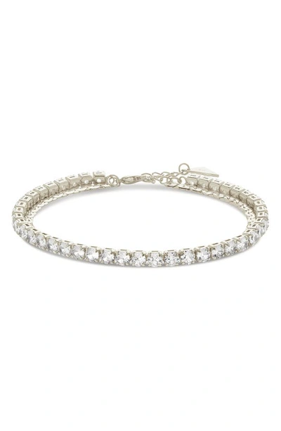 Shop Sterling Forever Clea Cubic Zirconia Layered Tennis Bracelet In Silver
