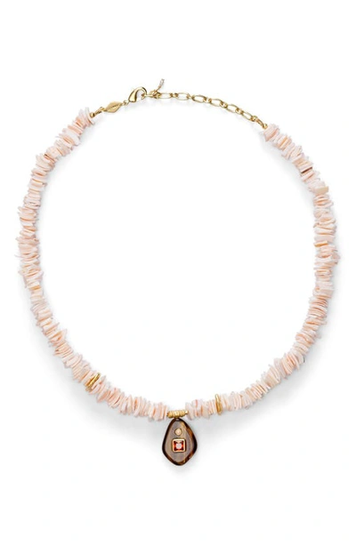 Shop Anni Lu Foxy Puka Shell Necklace In Gold