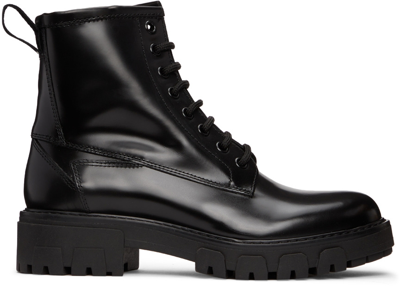Shop Hugo Black Axel Ankle Boots In 001 Black