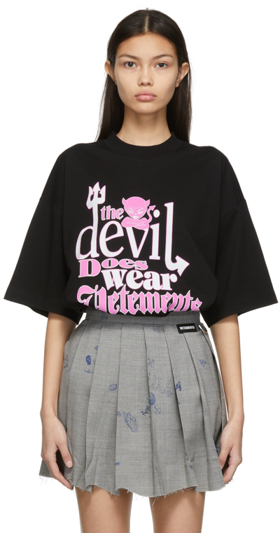 Shop Vetements Black Devil Does Wear  T-shirt