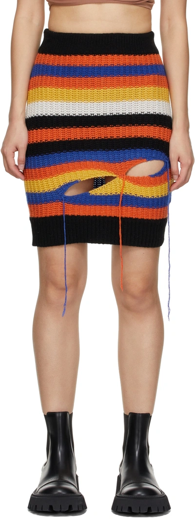 Shop Charles Jeffrey Loverboy Multicolor Stripe Slash Skirt In Multicolour