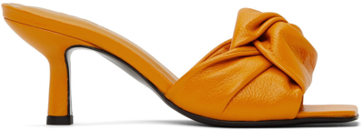Shop By Far Orange Lana Heeled Sandals In Snf Sunflower