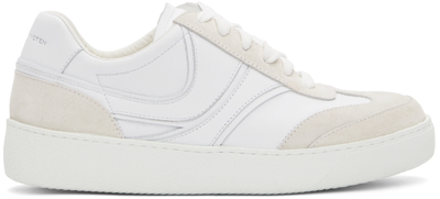 Shop Dries Van Noten White & Beige Leather Sneakers In 075 White