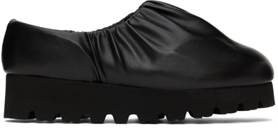 Shop Yume Yume Black Nawa Camp Loafers In Black Bio Leather