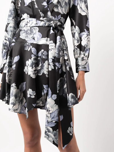 Shop Milly Floral-print Tie-fastening Dress In Mehrfarbig