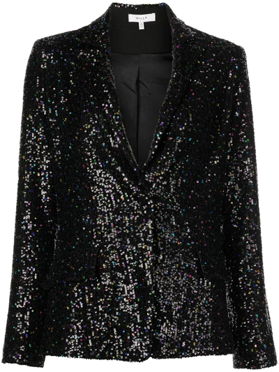 Shop Milly Glitter-detail Single-breasted Blazer In Mehrfarbig