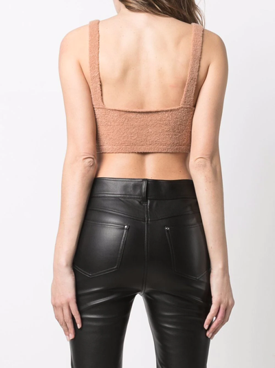 Shop Nanushka Cropped Knit Top In Nude