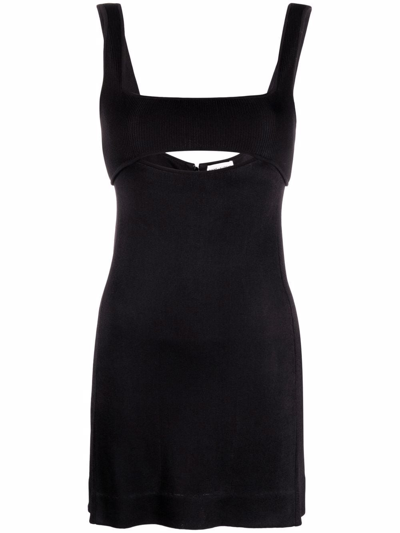 Shop Saint Laurent Cut-out Sleeveless Mini Dress In Schwarz