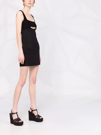 Shop Saint Laurent Cut-out Sleeveless Mini Dress In Schwarz