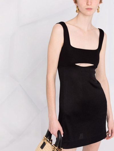 Shop Saint Laurent Cut-out Sleeveless Mini Dress In Schwarz