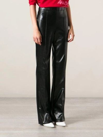 Shop Sonia Rykiel Flared High Shine Trousers