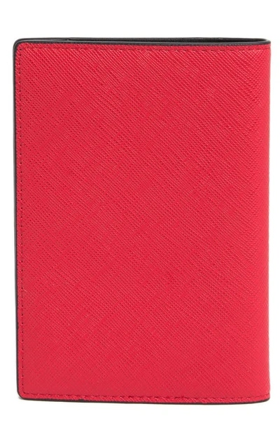 Shop Love Moschino Portafogli Leather Passport Case In Rosso