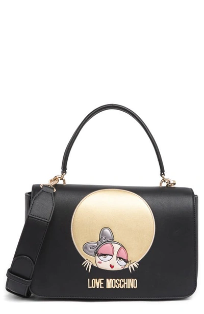 Shop Love Moschino Borsa Leather Nero Messenger Bag