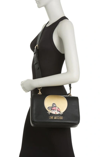 Shop Love Moschino Borsa Leather Nero Messenger Bag