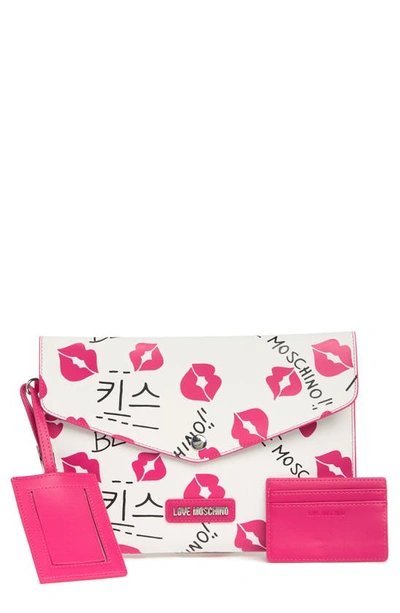 Shop Love Moschino Bustina Pvc Gift 3-piece Set In Fux