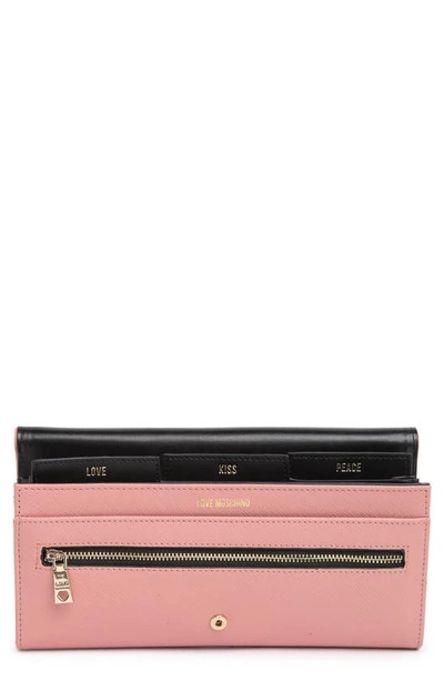 Shop Love Moschino Bustina Leather Wallet In Cipria