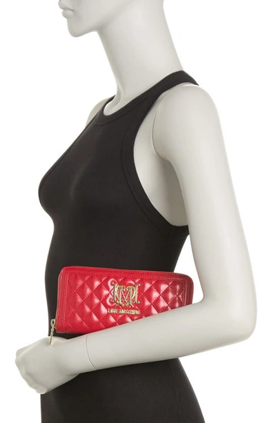 Shop Love Moschino Portafogli Quilted Nappa Wallet In Rosso