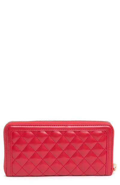 Shop Love Moschino Portafogli Quilted Nappa Wallet In Rosso