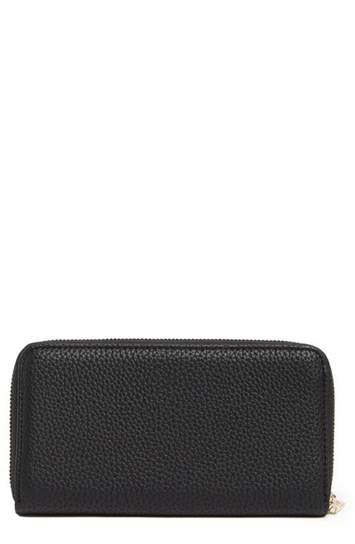 Shop Love Moschino Portafogli Brand Logo Faux Leather Large Wallet In Nero