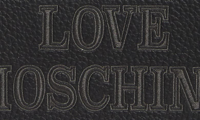 Shop Love Moschino Portafogli Brand Logo Faux Leather Large Wallet In Nero