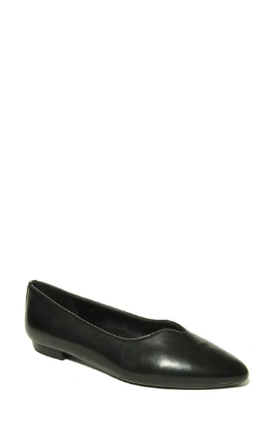 Shop Vaneli 'ganet' Pointy Toe Flat In Black Nappa Leather