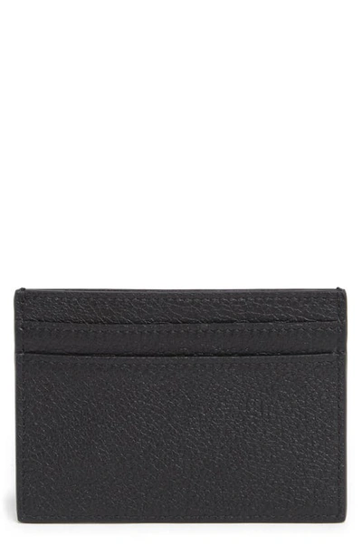 Shop Moschino Brand Logo Leather Card Case In Black