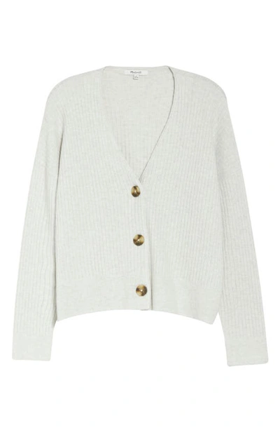 Shop Madewell Cameron Ribbed Crop Cardigan In Heather Smoke